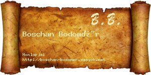 Boschan Bodomér névjegykártya